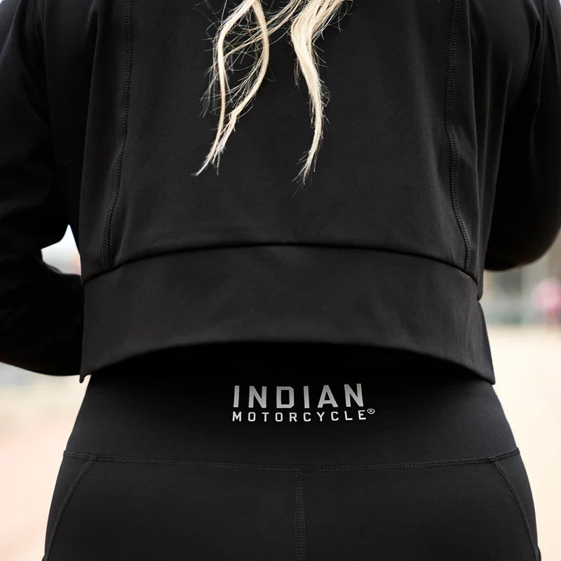 Women's Cropped Athlete Hoodie -Black