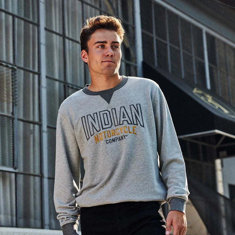 Men's Embroidered Ringer Sweatshirt - Gray