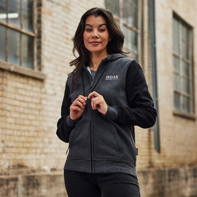Women's Charcoal Black Contrast Hoodie - Gray