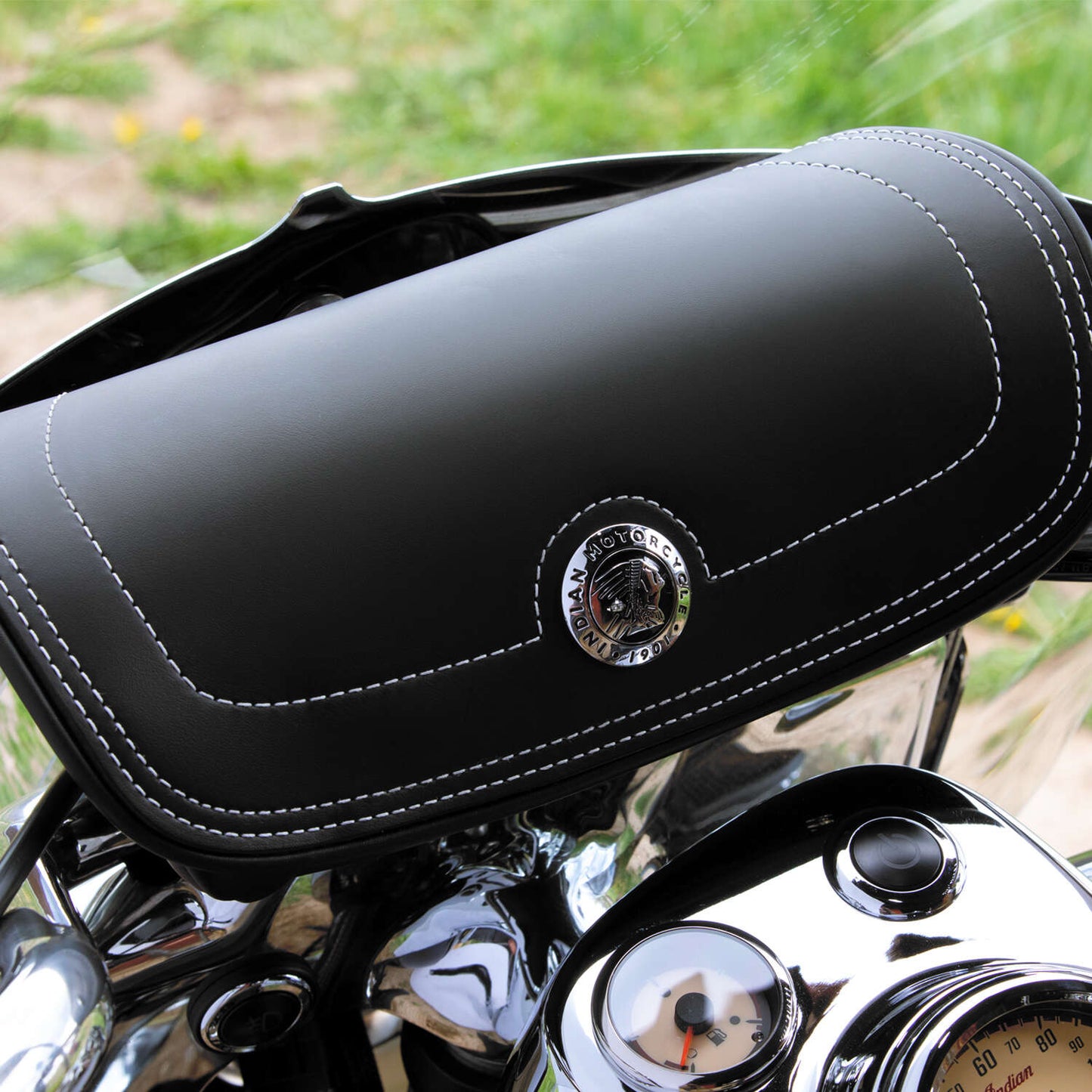 Genuine Leather Handlebar Bag - Black