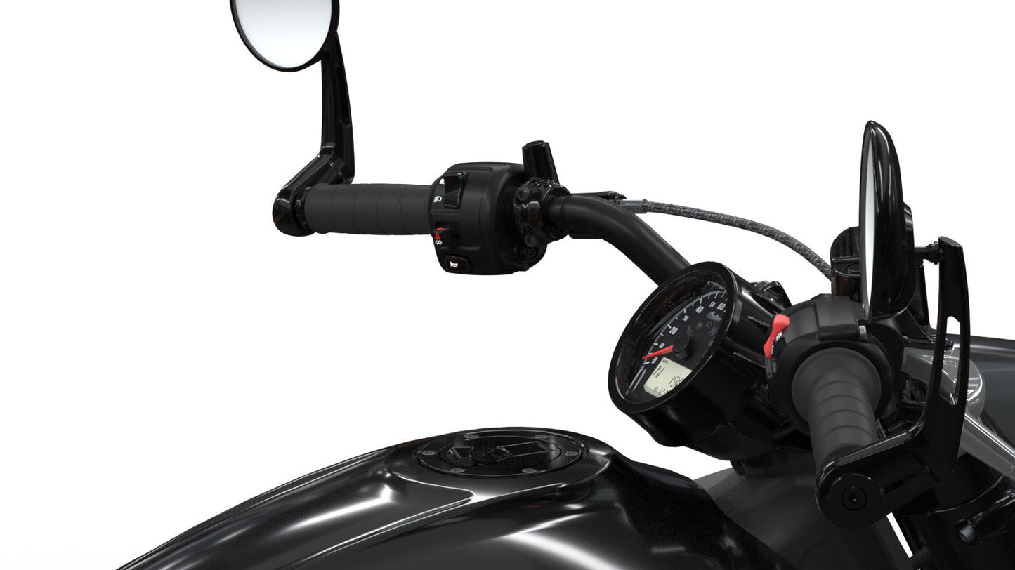 Bar End Mirrors Handlebar Grips in Black, Pair