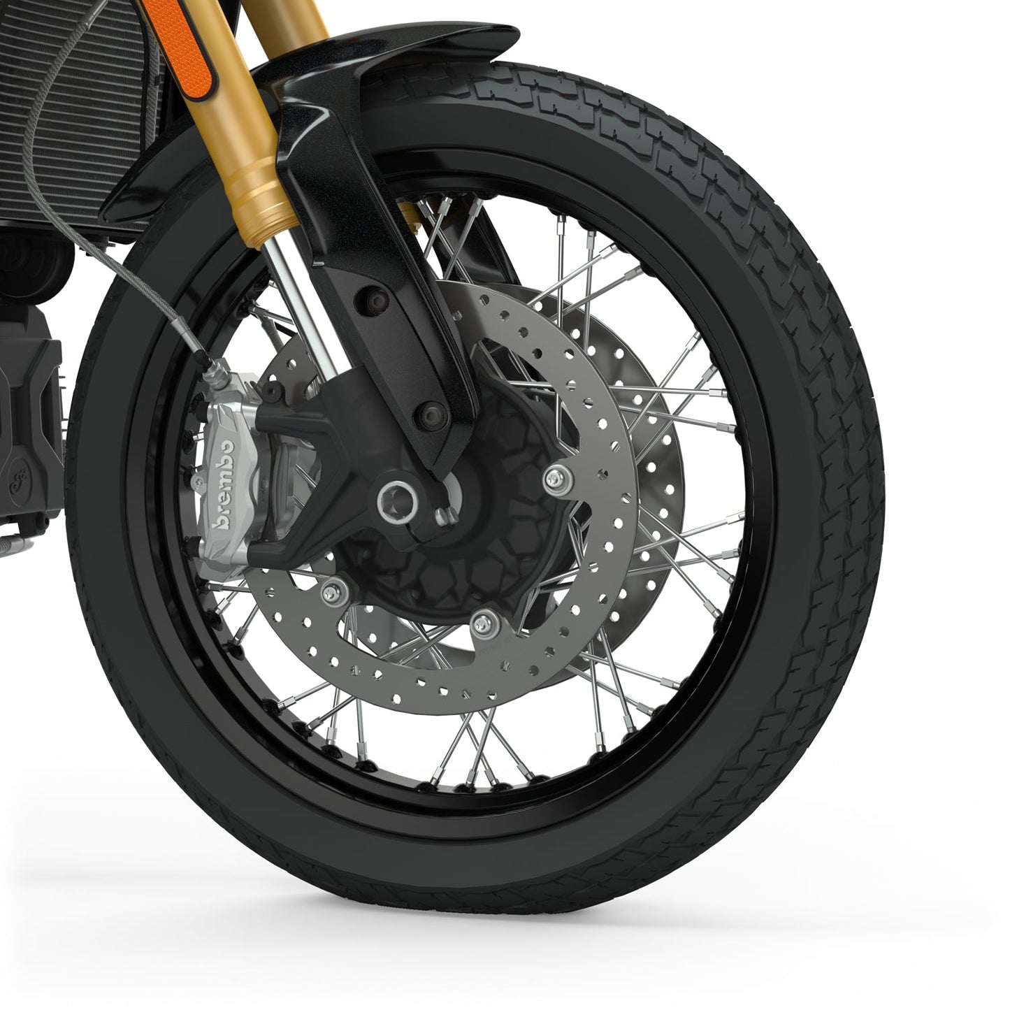 Aluminum 19 in. Front and 18 in. Rear Spoke Wheel Set - Black