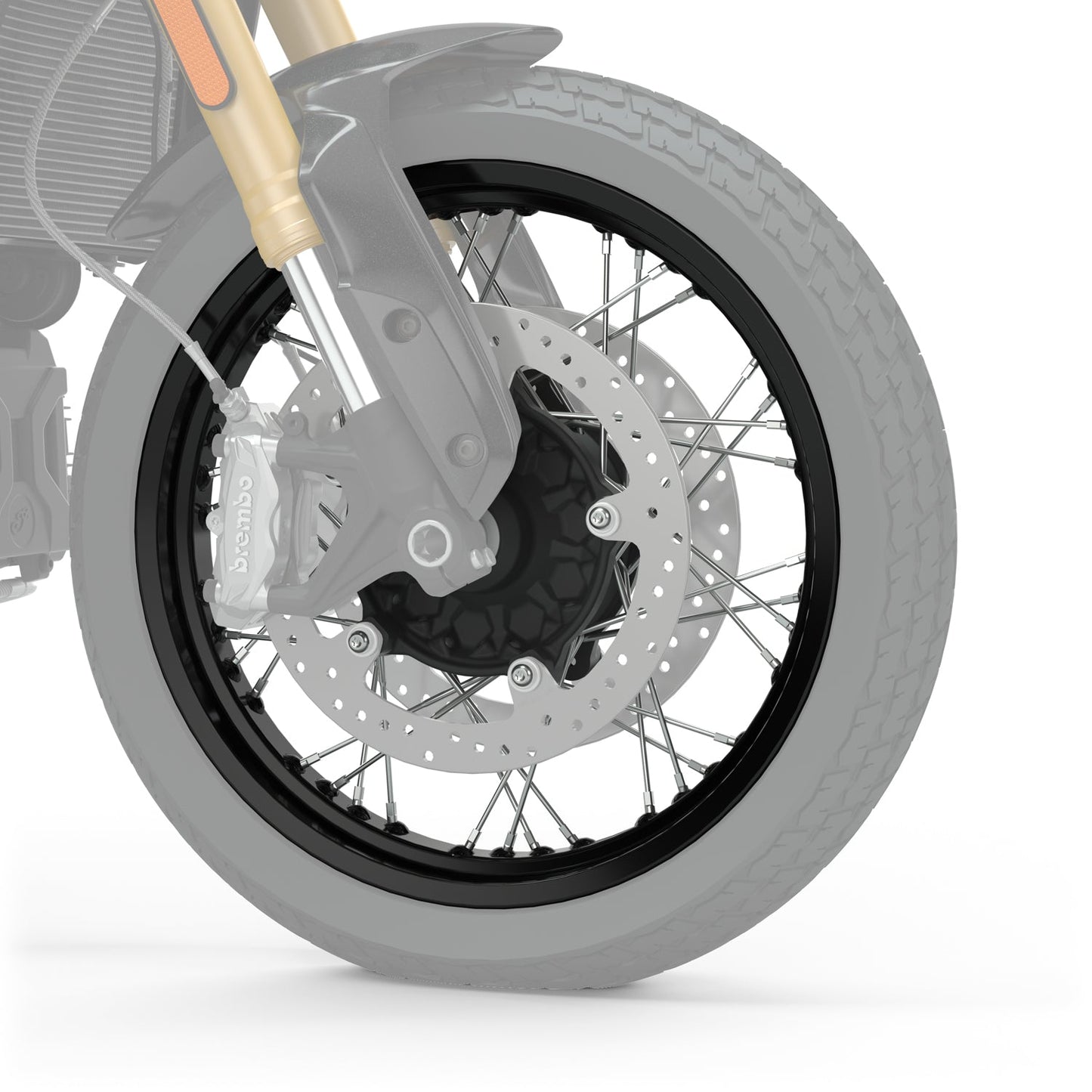 Aluminum 19 in. Front and 18 in. Rear Spoke Wheel Set - Black