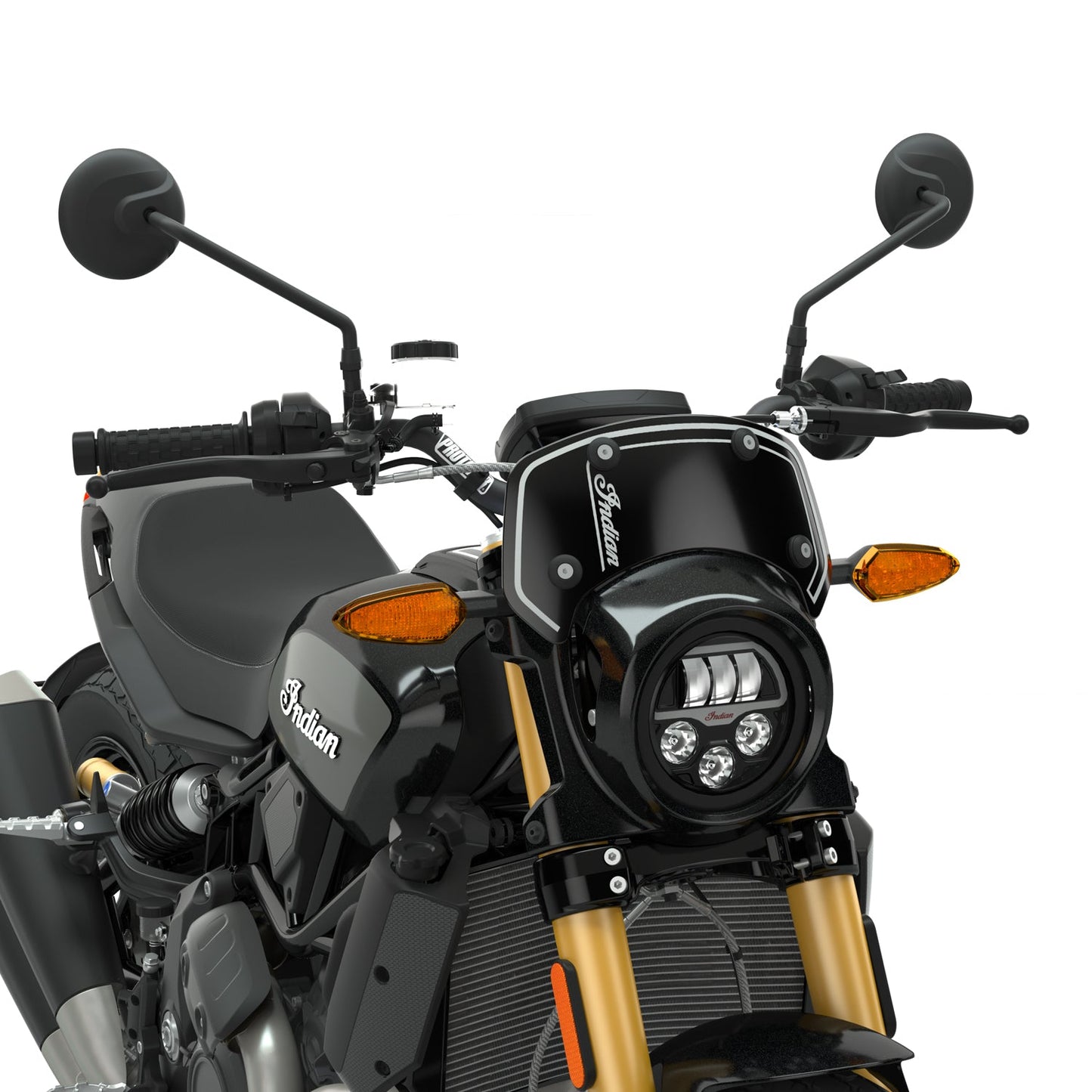 Polycarbonate Low Windshield with Headlight Cowl -Black