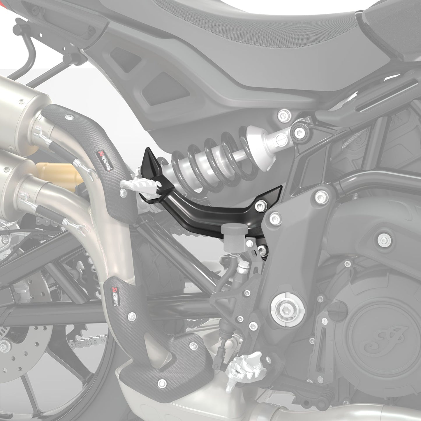 Passenger Foot Peg Mount for High Exhaust -Black