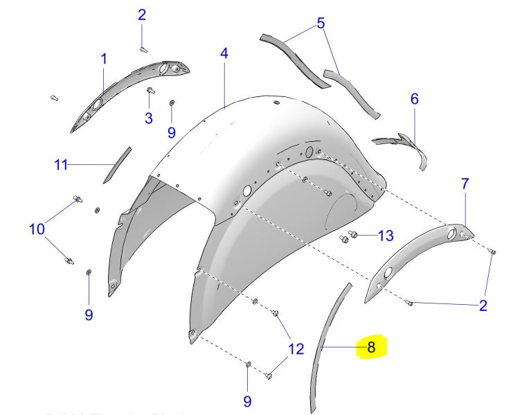 Front Left Hand Rear Fender Trim -Chrome