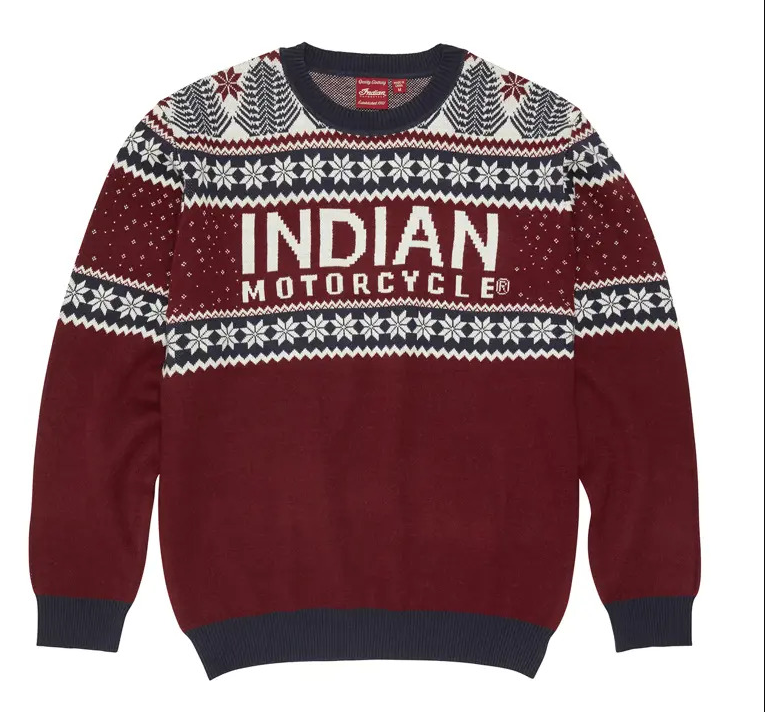 Unisex Red Indian Motorcycle Holiday Sweater