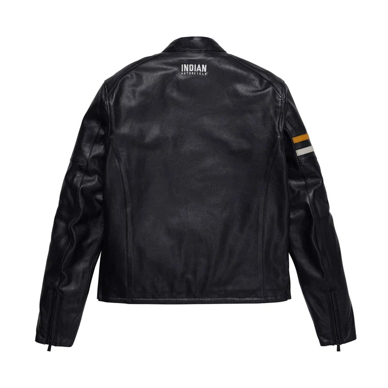 Men's Cafe Leather Jacket - Black