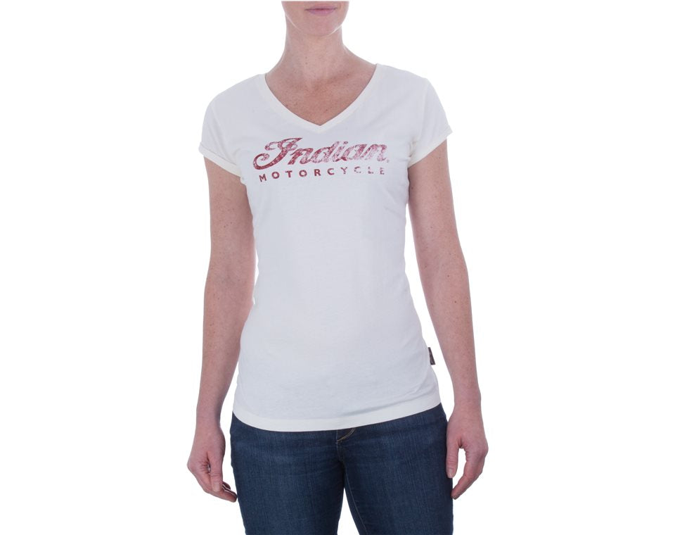 Women's Logo V-Neck Tee - Antique White