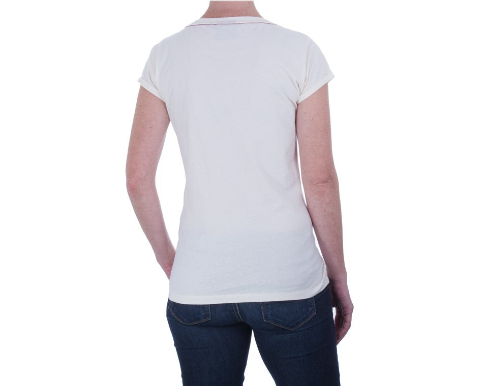 Women's Logo V-Neck Tee - Antique White