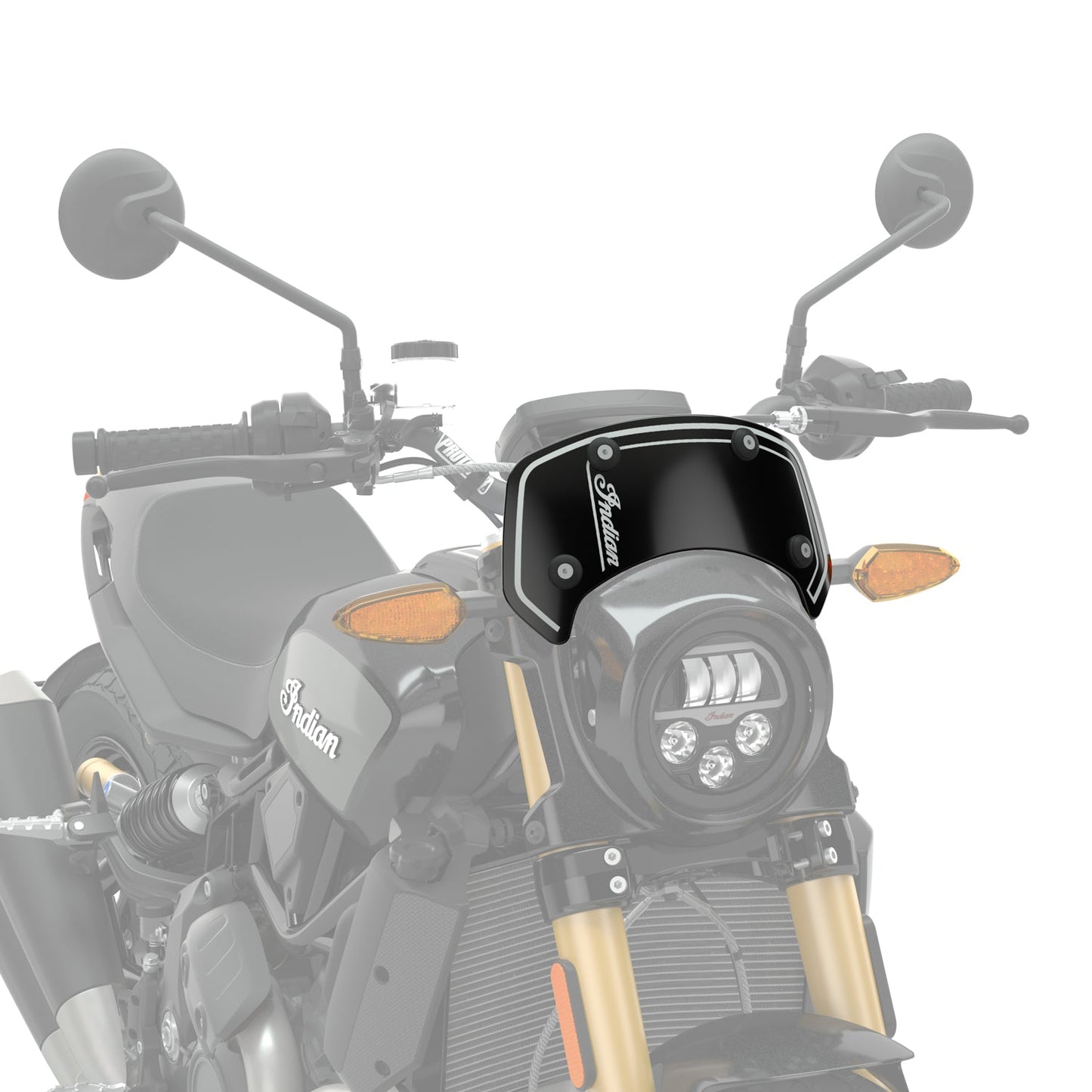 Polycarbonate Low Windshield with Headlight Cowl -Black