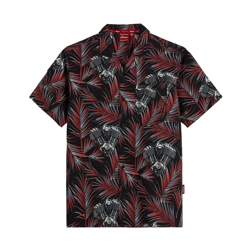 Men's Engine Print Shirt - Red