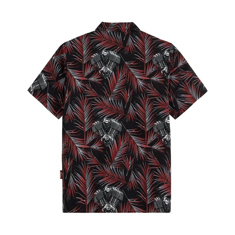 Men's Engine Print Shirt - Red