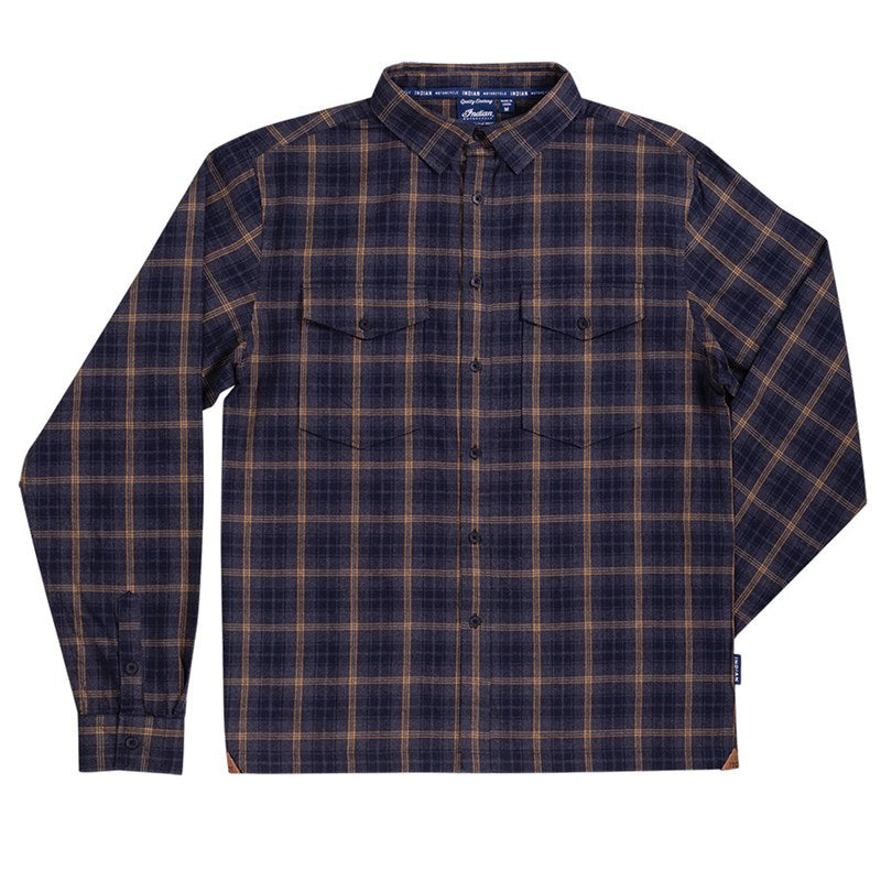 Men's Twin Pocket Plaid Shirt -Gray