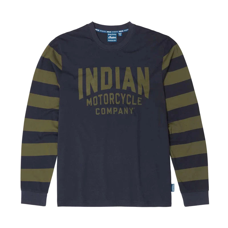 Men's Sleeve Stripe Long Sleeve Tee, Navy