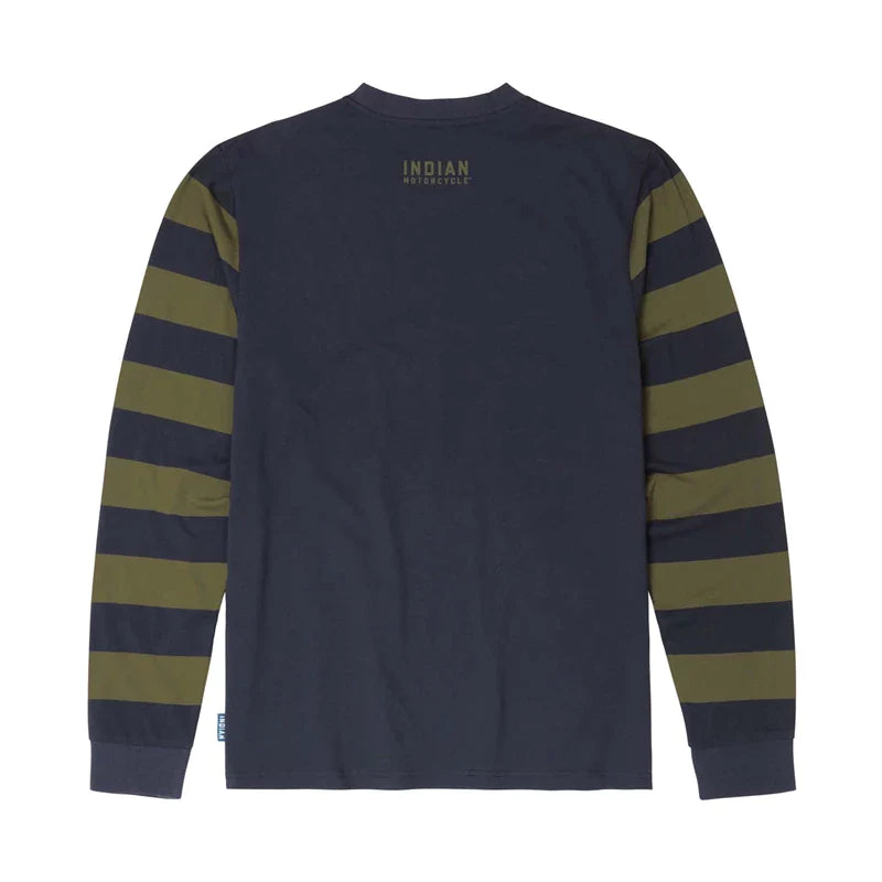 Men's Sleeve Stripe Long Sleeve Tee, Navy