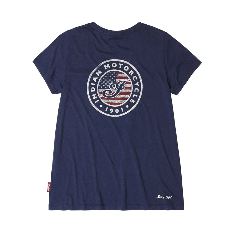 Women's USA Flag Logo Tee, Navy