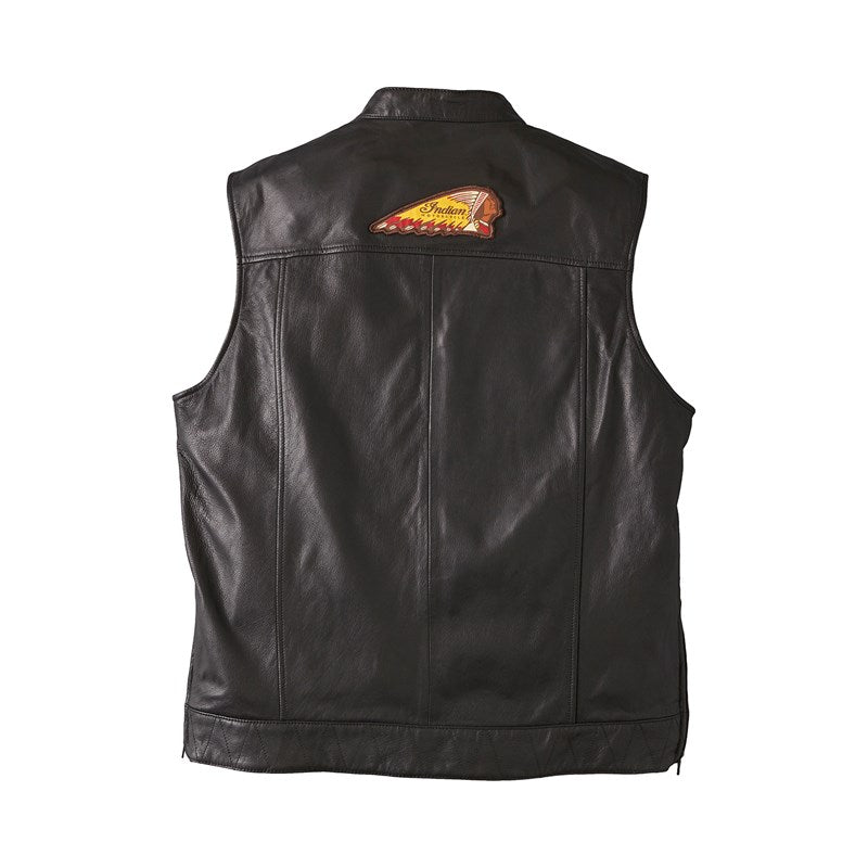 Men's Casual Zip-Up Outsider Leather Vest -Black