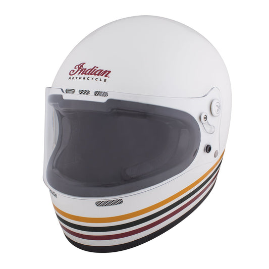 Retro Full Face Helmet with Stripes -White by Indian MotorcycleÂ®