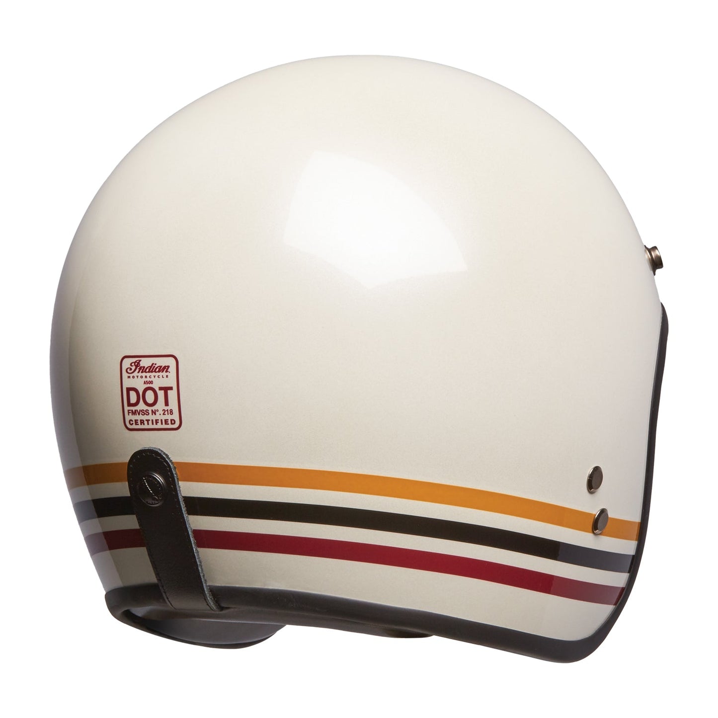 Open Face Retro Helmet with Stripes, White by Indian MotorcycleÂ®