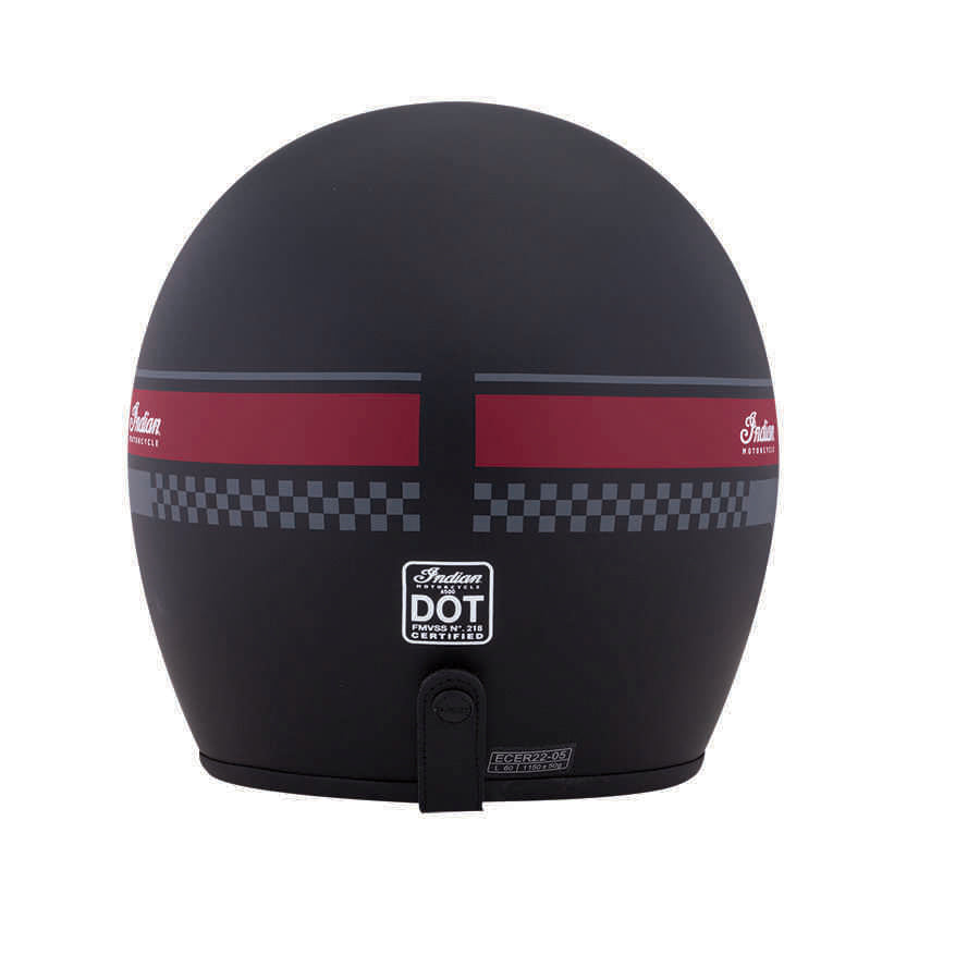 Retro Open Face Helmet - Stripe, Matte Black by Indian MotorcycleÂ®
