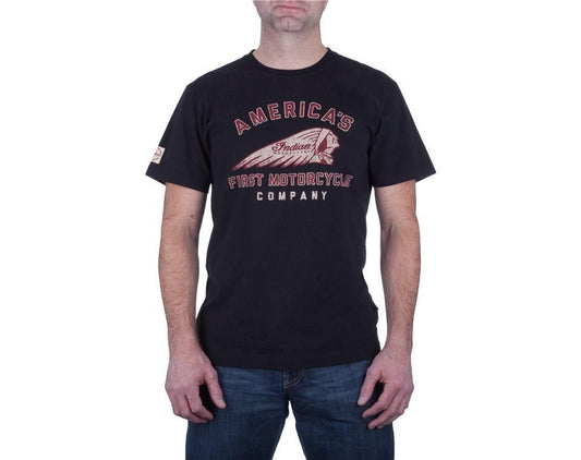 America's First Men's T-Shirt Indian MotorcycleÂ® -Black Size S