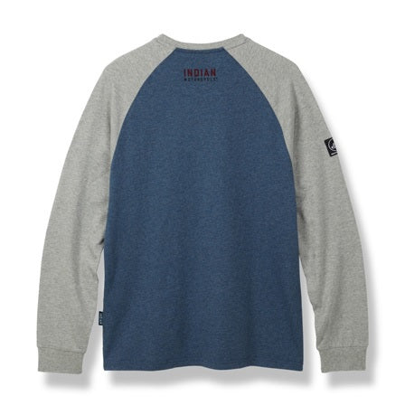 Men's Handdrawn Logo Long Sleeve Tee - Blue